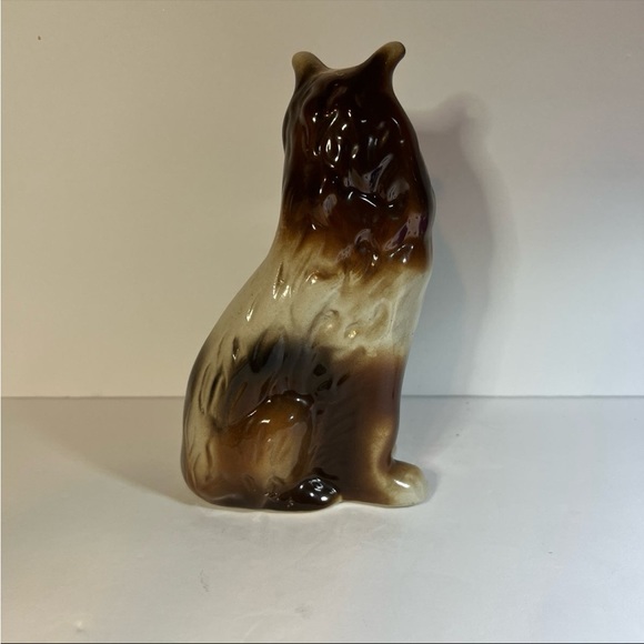 Vintage Brazil Sitting Collie Lassie MCS 1960s Statue Brown Tan - Picture 4 of 9